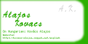 alajos kovacs business card